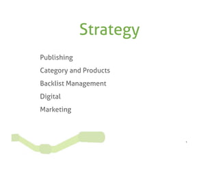 Strategy
Publishing
Category and Products
Backlist Management
Digital
Marketing



                        4
 