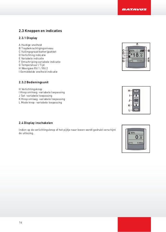 Handleiding Batavus elektrische fiets li-ion Internetbikes