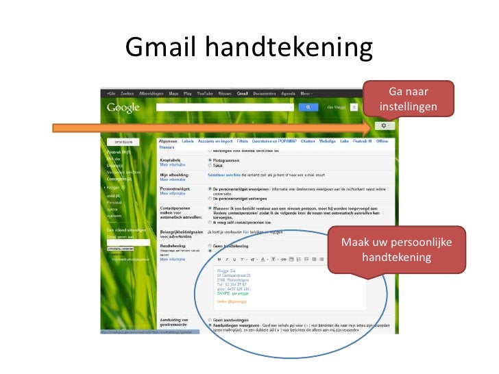 Handleiding gmail & handtekening