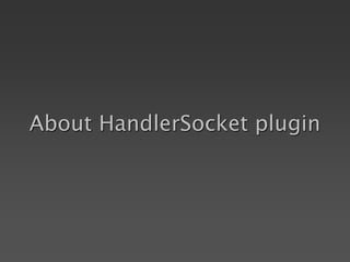 About HandlerSocket plugin
 