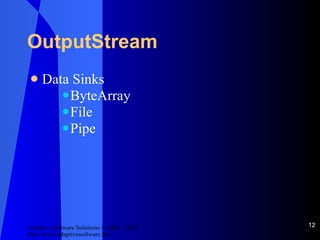 OutputStream Data Sinks ByteArray File Pipe 
