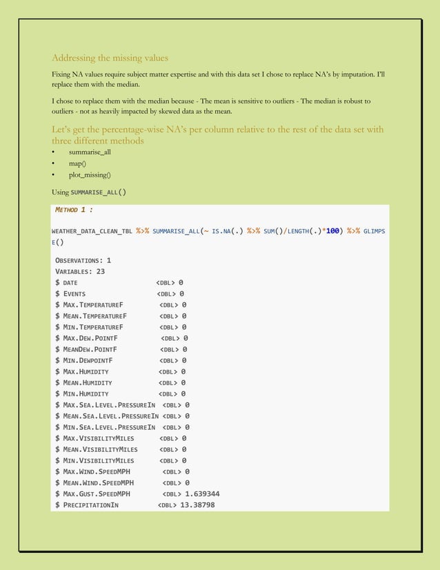 Handling Missing Data And Outliers