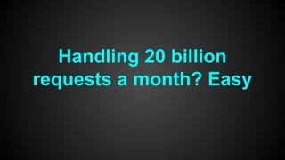 Handling 20 billion
requests a month? Easy
 