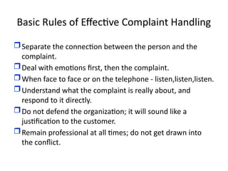 Processing and handling custimer complaint | PPTX
