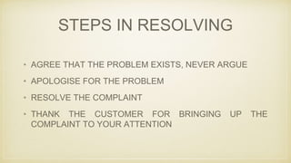 Problem Resolved Customer Handling Customer Feedback & Complaints | PPTX