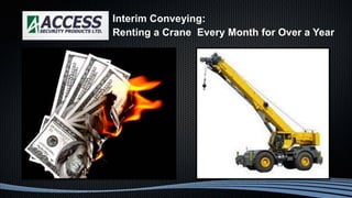 Interim Conveying:
Renting a Crane Every Month for Over a Year
$$$
 