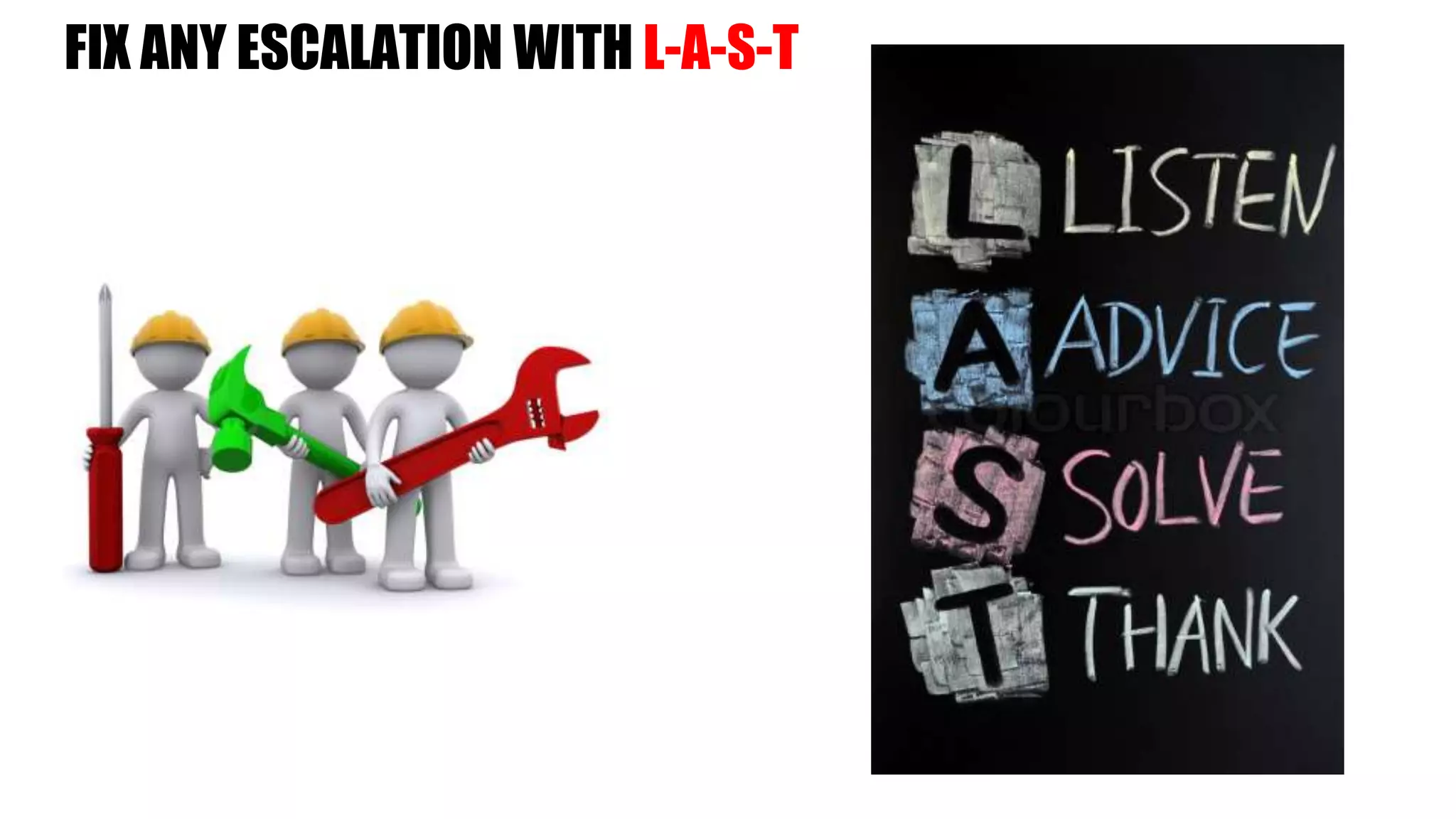 FIX ANY ESCALATION WITH L-A-S-T
 