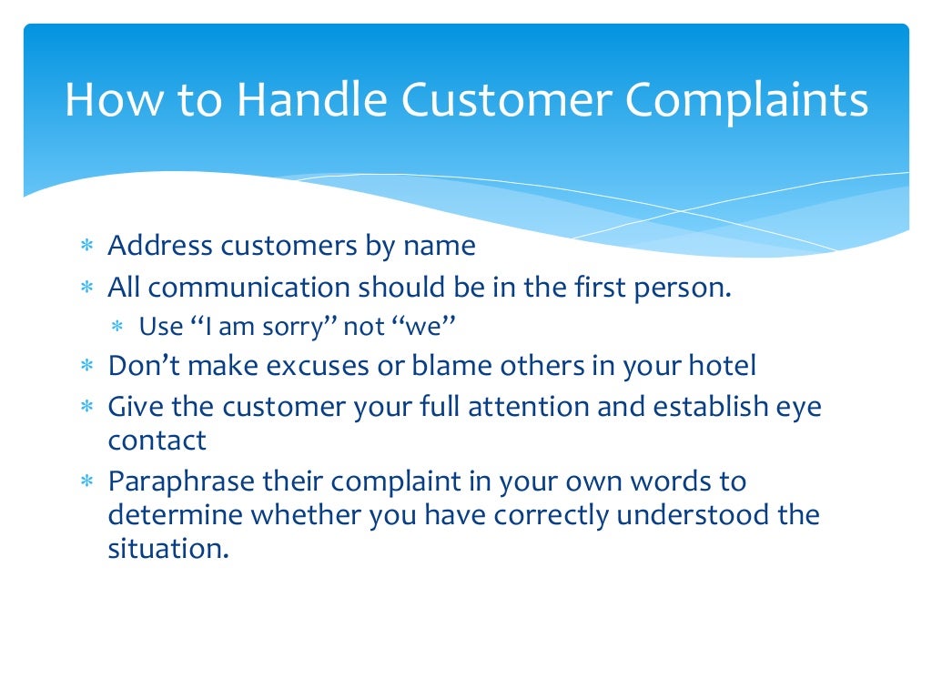 Handling guest complaint