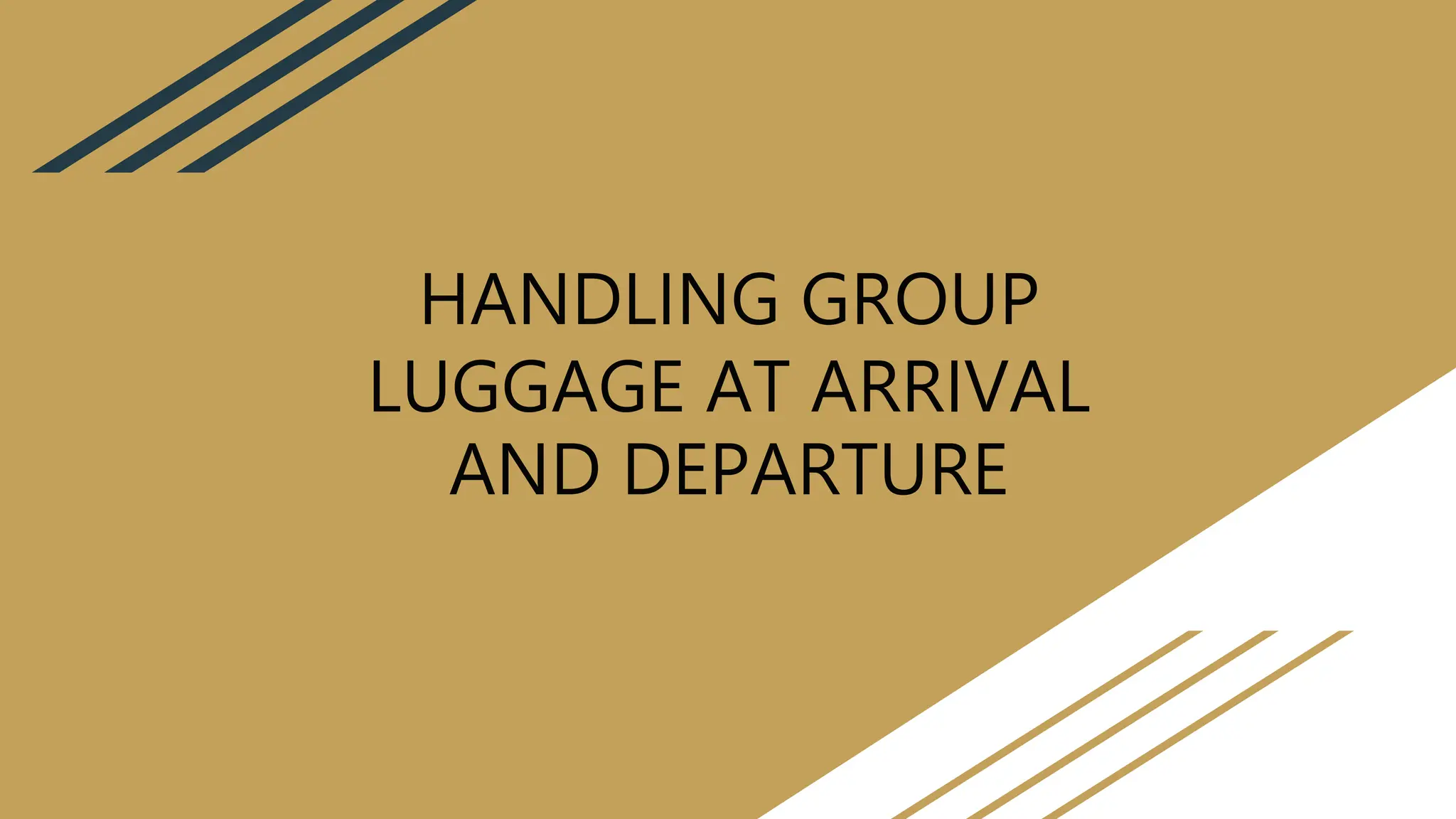 HANDLING GROUP
LUGGAGE AT ARRIVAL
AND DEPARTURE
 