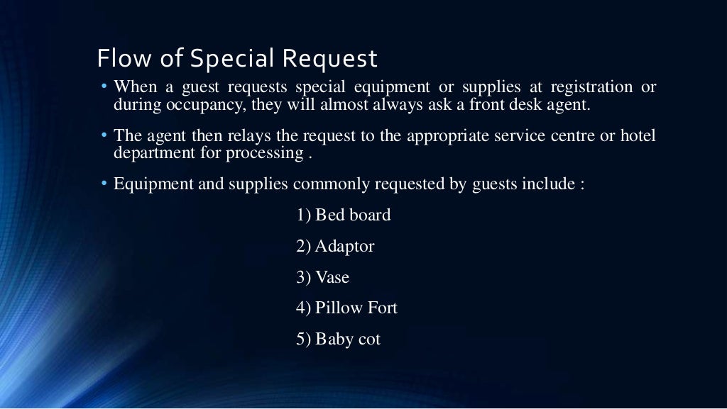 Handling guest special request