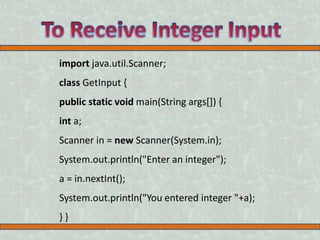 Handling inputs via scanner class | PPTX | Programming Languages ...
