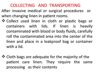 Reject Linen Examples HANDLING LINEN.pp IN infection, prevention | PPTX