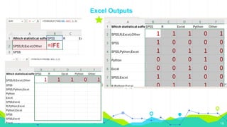 18
Excel Outputs
 