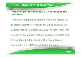 Handling of a fda inspection [compatibility mode] | PDF