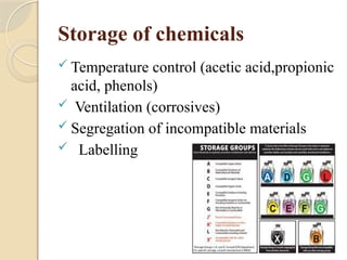 Storing Acids chemicals and handling of chemical substances | PPTX