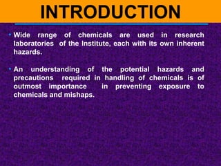 Handling of chemicals saftly