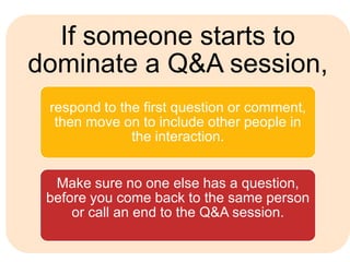 Handling Q&A Sessions | PPTX