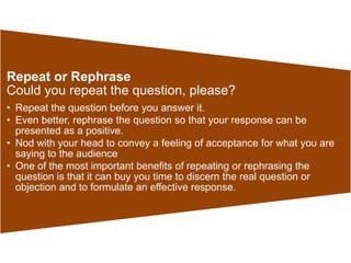 Refrasing Better Handling Q&A Sessions | PPTX