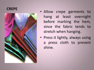 HANDLING SPECIAL FABRICS.pdfhandling special fabrics notes | PDF