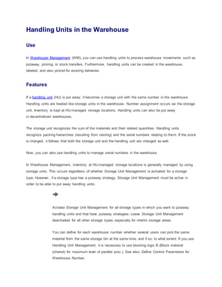 Unit Handling Inventory Handling unit management (lo hu) | DOCX