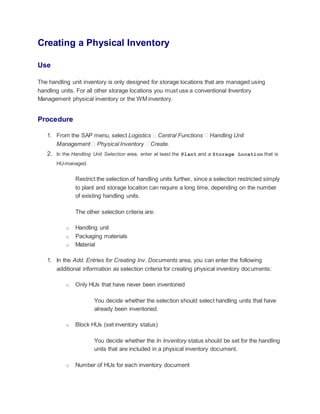 Unit Handling Inventory Handling unit management (lo hu) | DOCX