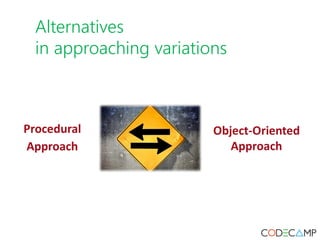 Alternatives
in approaching variations
 
