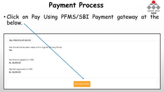 Payment Process
• Click on Pay Using PFMS/SBI Payment gateway at the
below.
 