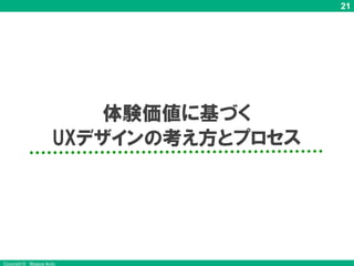 21
Copyright © Masaya Ando
体験価値に基づく
UXデザインの考え方とプロセス
 