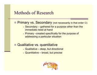 Handout Do Your Own Market Research