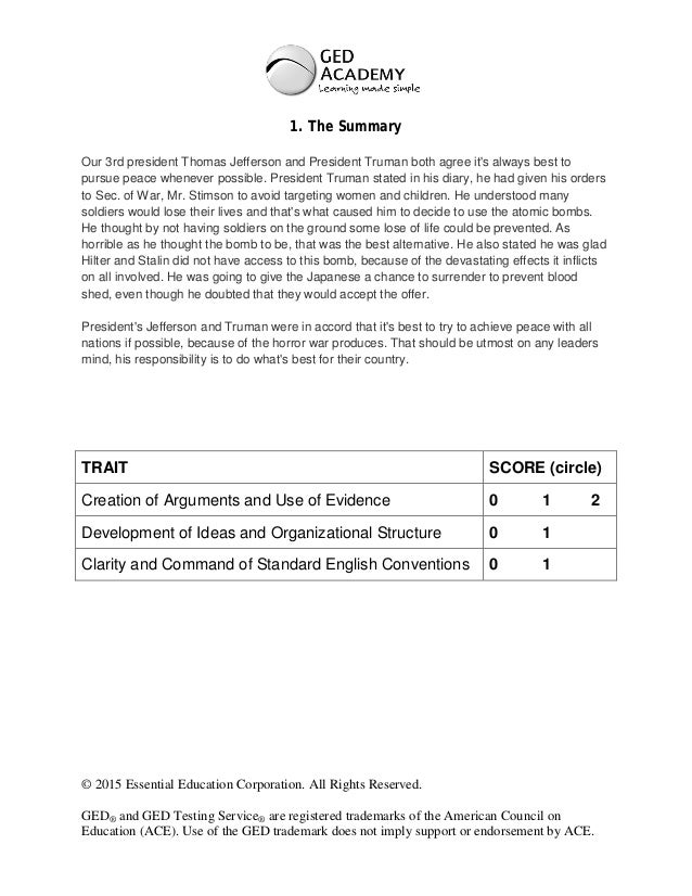 Ged essay writing worksheets image