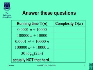 time complexity of algorithm presentation | PPT