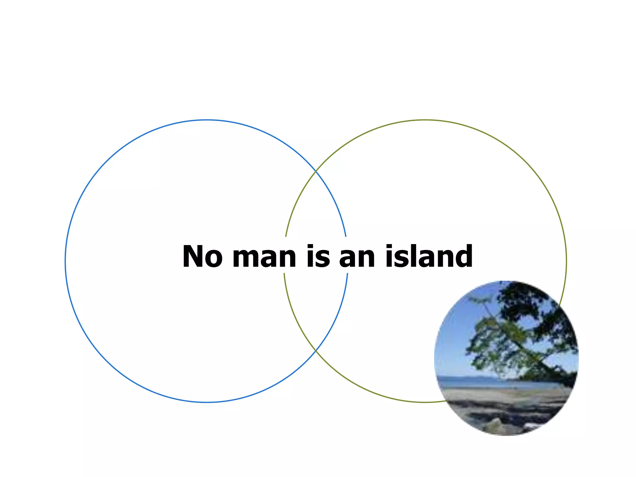 No man is an island
 