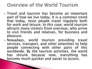 Handout english for tourism | PPTX