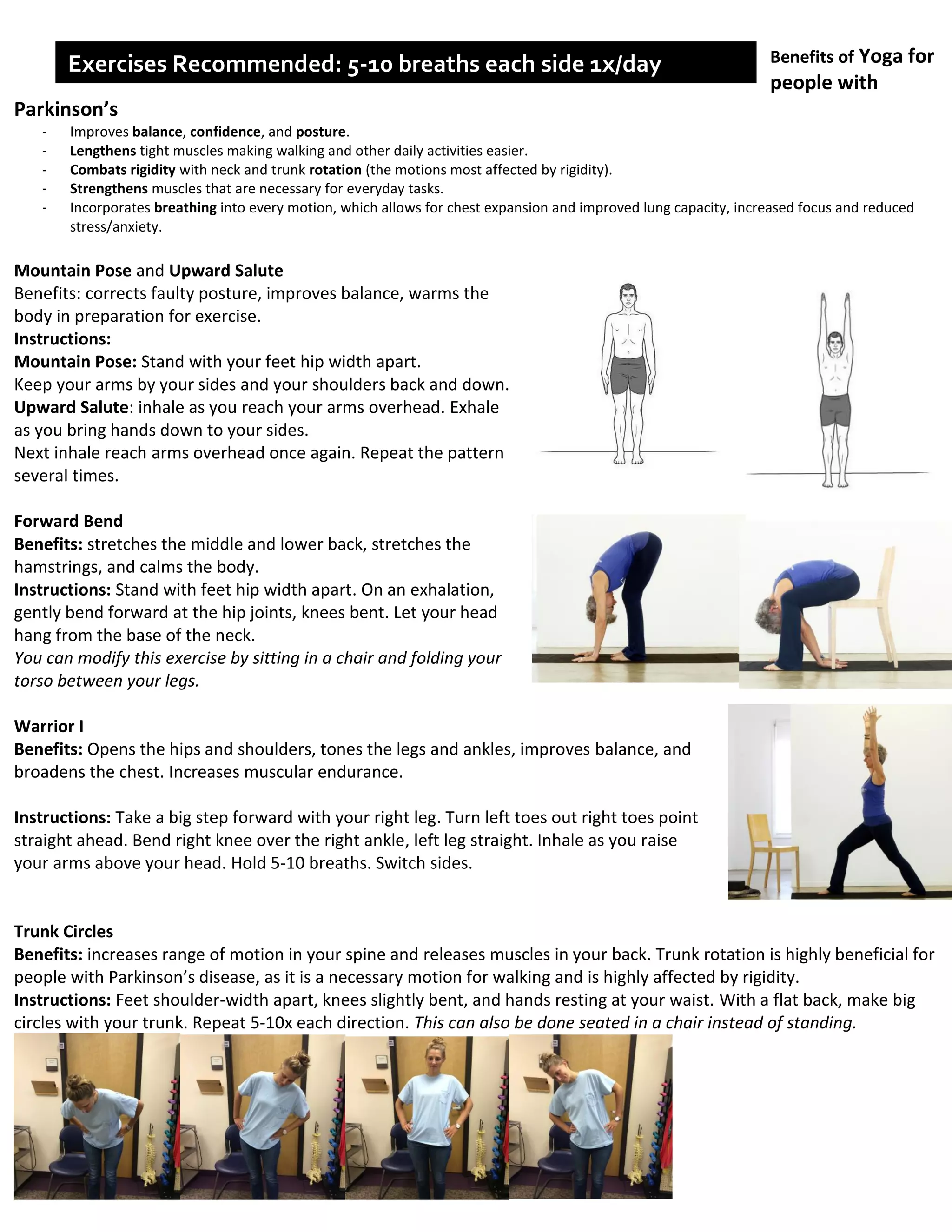 Handout of Parkinson's Exercises | PDF