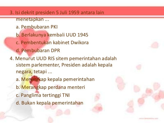 Isi Dekrit Presiden 5 Juli 1959 Antara Lain Menetapkan Isi Dekrit Presiden 5 Juli 1959 Antara Lain Menetapkan