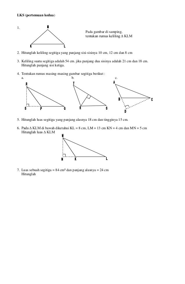 Hand out & lat soal bangun datar