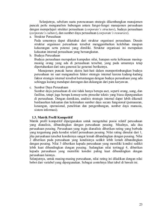 Handout manajemen strategi