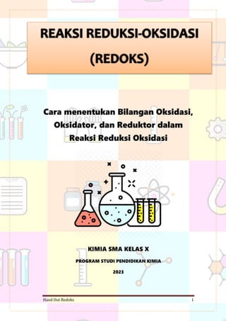 Hand Out Redoks 1
Cara menentukan Bilangan Oksidasi,
Oksidator, dan Reduktor dalam
Reaksi Reduksi Oksidasi
KIMIA SMA KELAS X
PROGRAM STUDI PENDIDIKAN KIMIA
2023
 