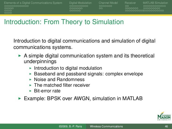 Simulation of Wireless Communication Systems