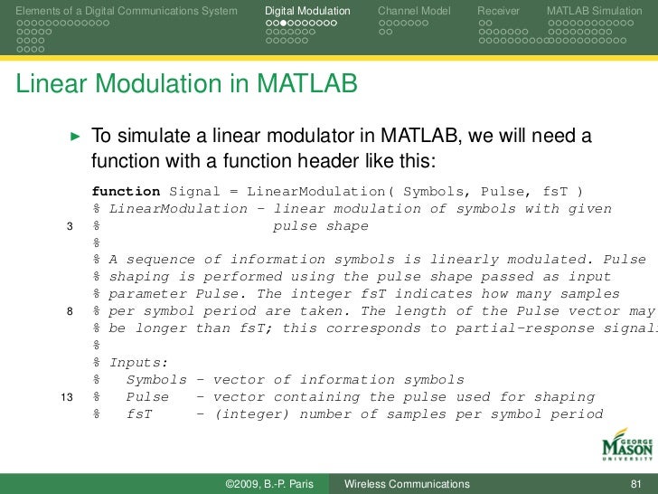 Simulation of Wireless Communication Systems