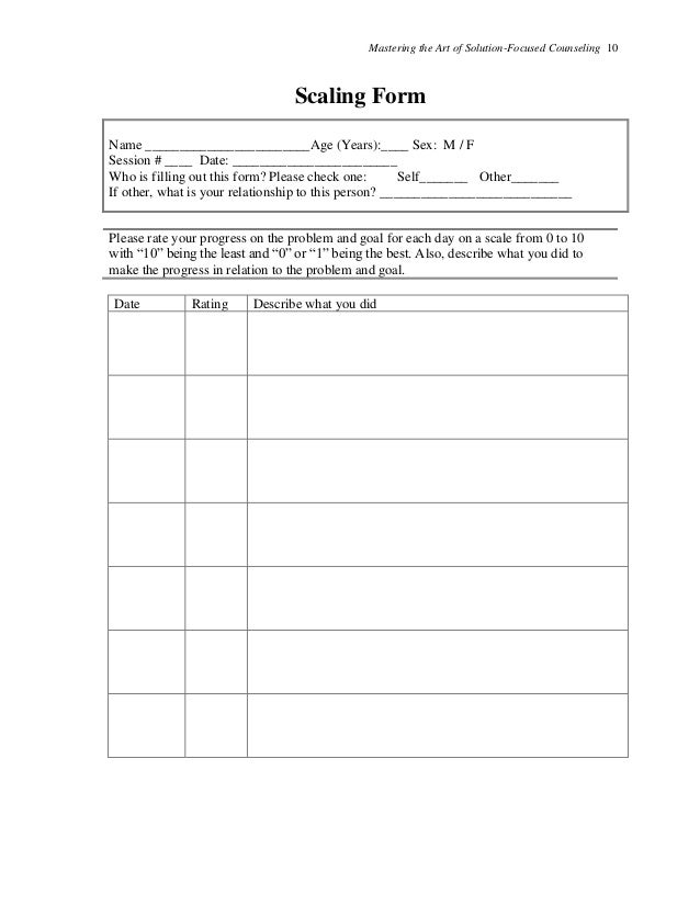 Printables Solution Focused Therapy Worksheets mastering the art of solution focused counseling handouts 10 counseling