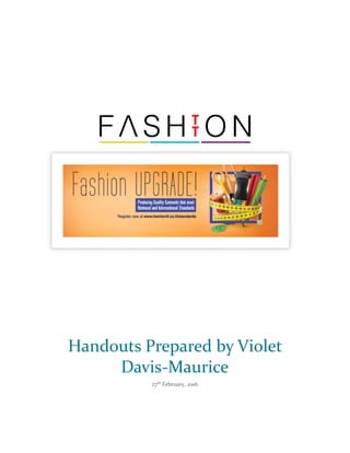 Handouts Prepared by Violet
Davis-Maurice
27th
February, 2016
 
