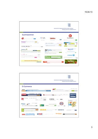 15.04.13
3
Suchmaschinen
E-Commerce
 