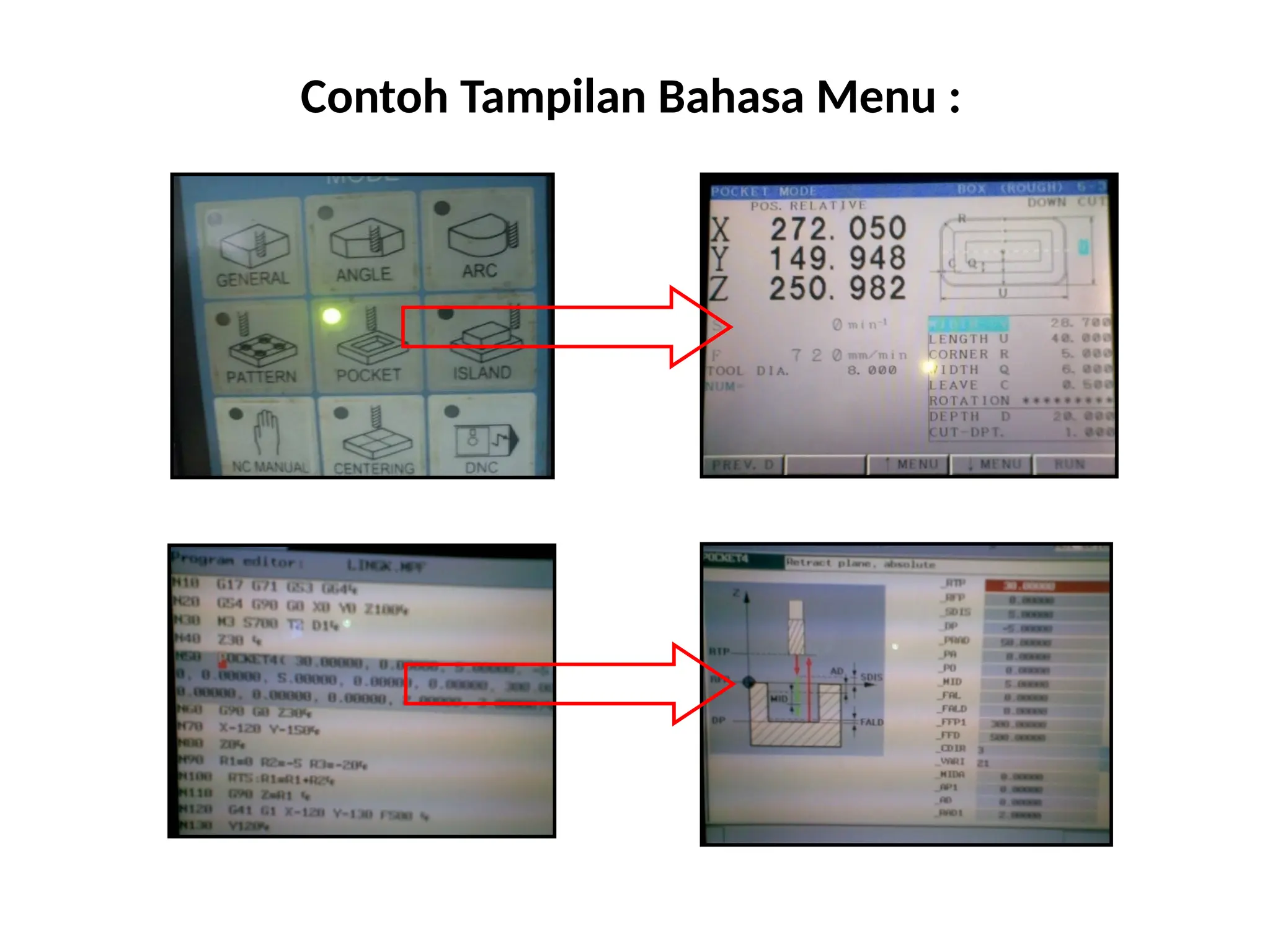 Contoh Tampilan Bahasa Menu :
 