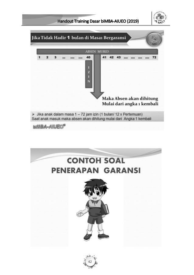 Handout Training Dasar Bimba Aiueo Edisi Oktober 2019