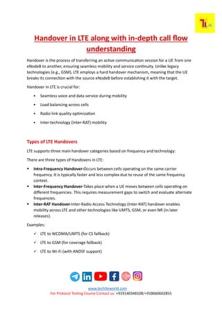 Handover in LTE along with in-depth call flow understanding | TechLTE ...