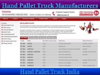Hand Pallet Truck India
 