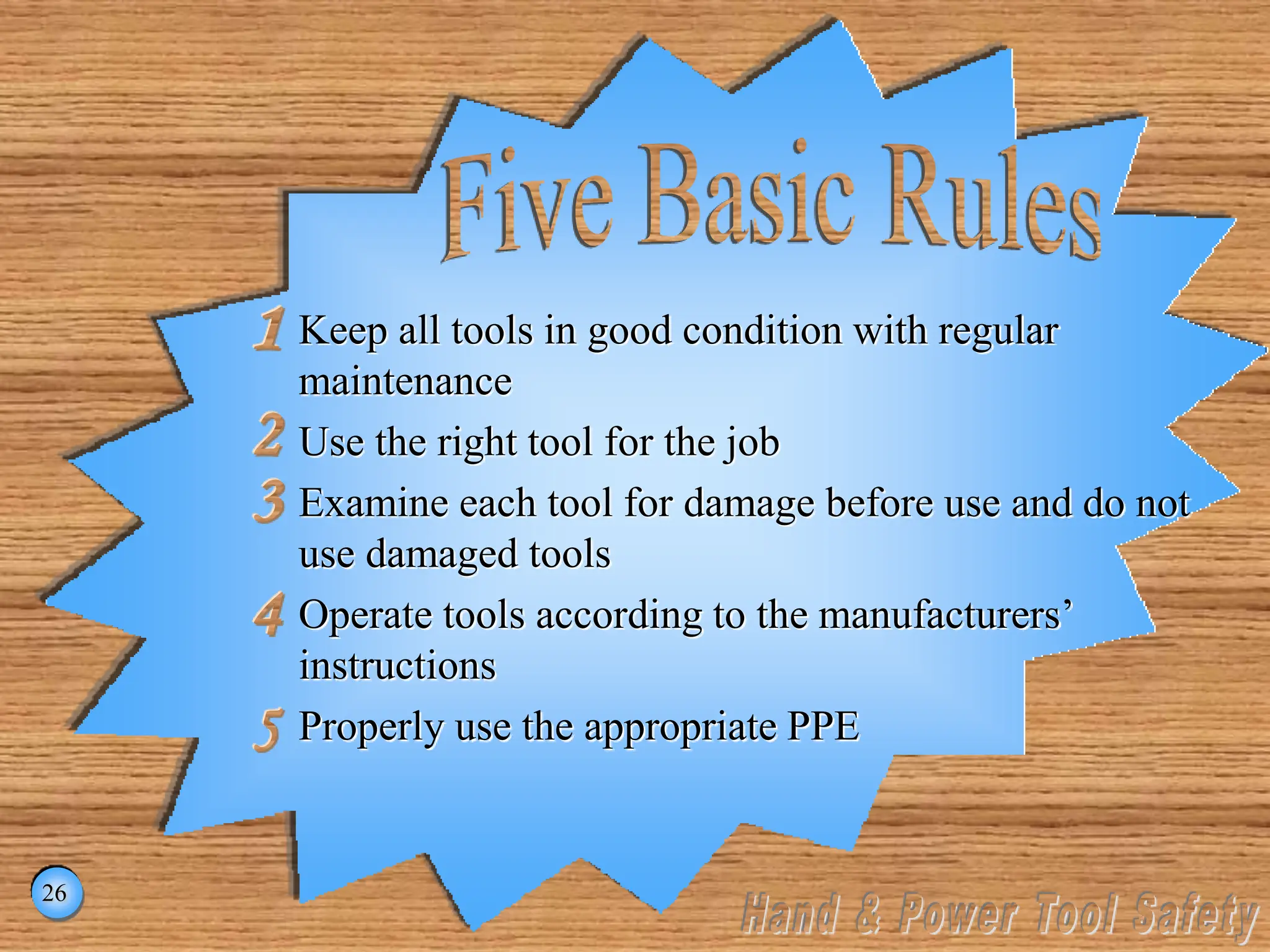 Train Hand Power Tool Safety presentation | PPT