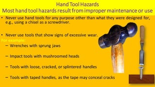 Misusing Hand Tools Hand tool and power tools training selfs | PDF