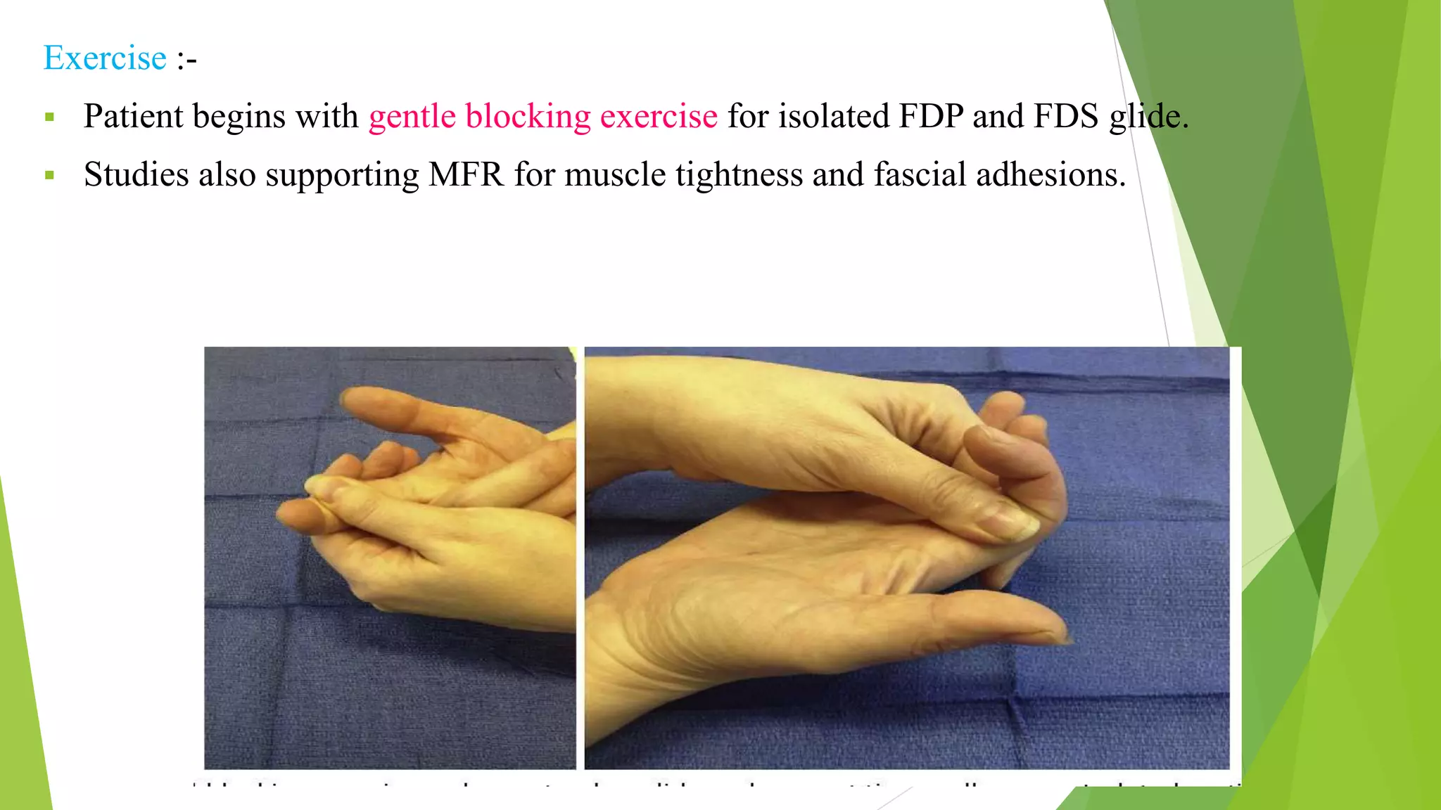 Hand rehabilitation following flexor tendon injuries | PPTX